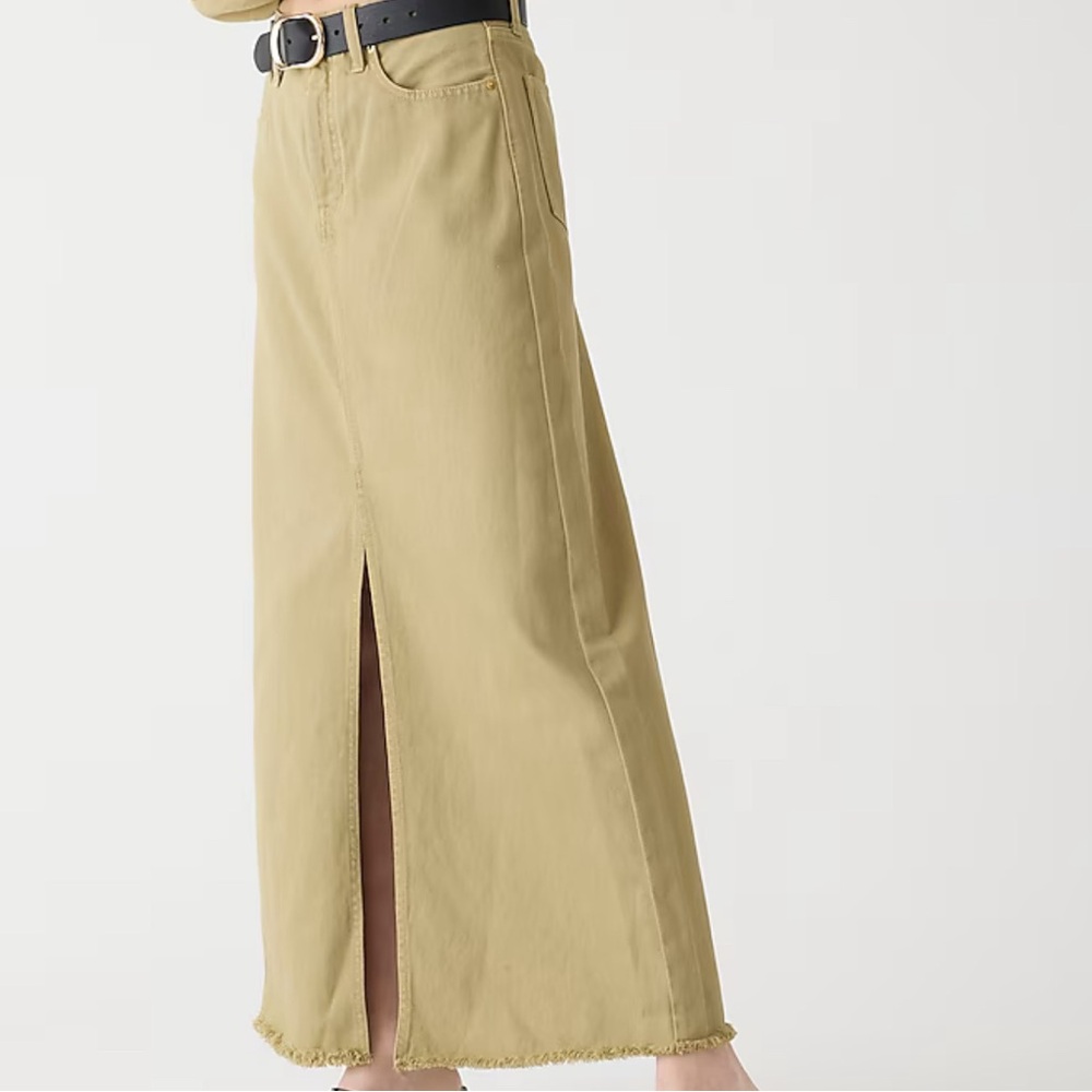 COPY - Classic denim maxi skirt in khaki